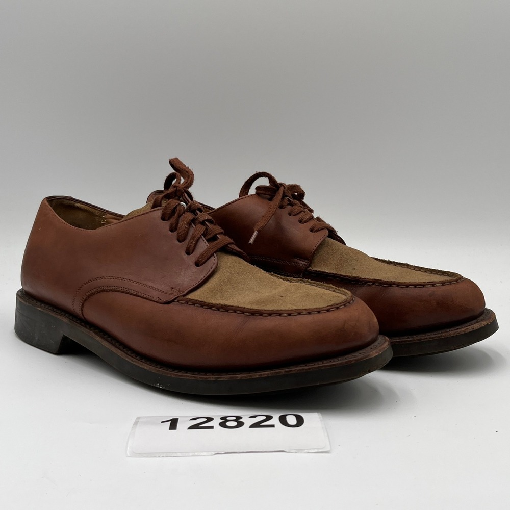 Polo Ralph Lauren Good Year Welted Derby Shoes Mens 11.5D Tan Brown Leather